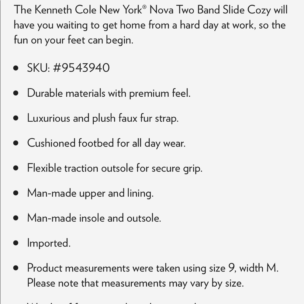 NIB KENNETH COLE * nova two band slide cozy slide sandals, NIB BUNDLE and SAVE - Picture 10 of 10